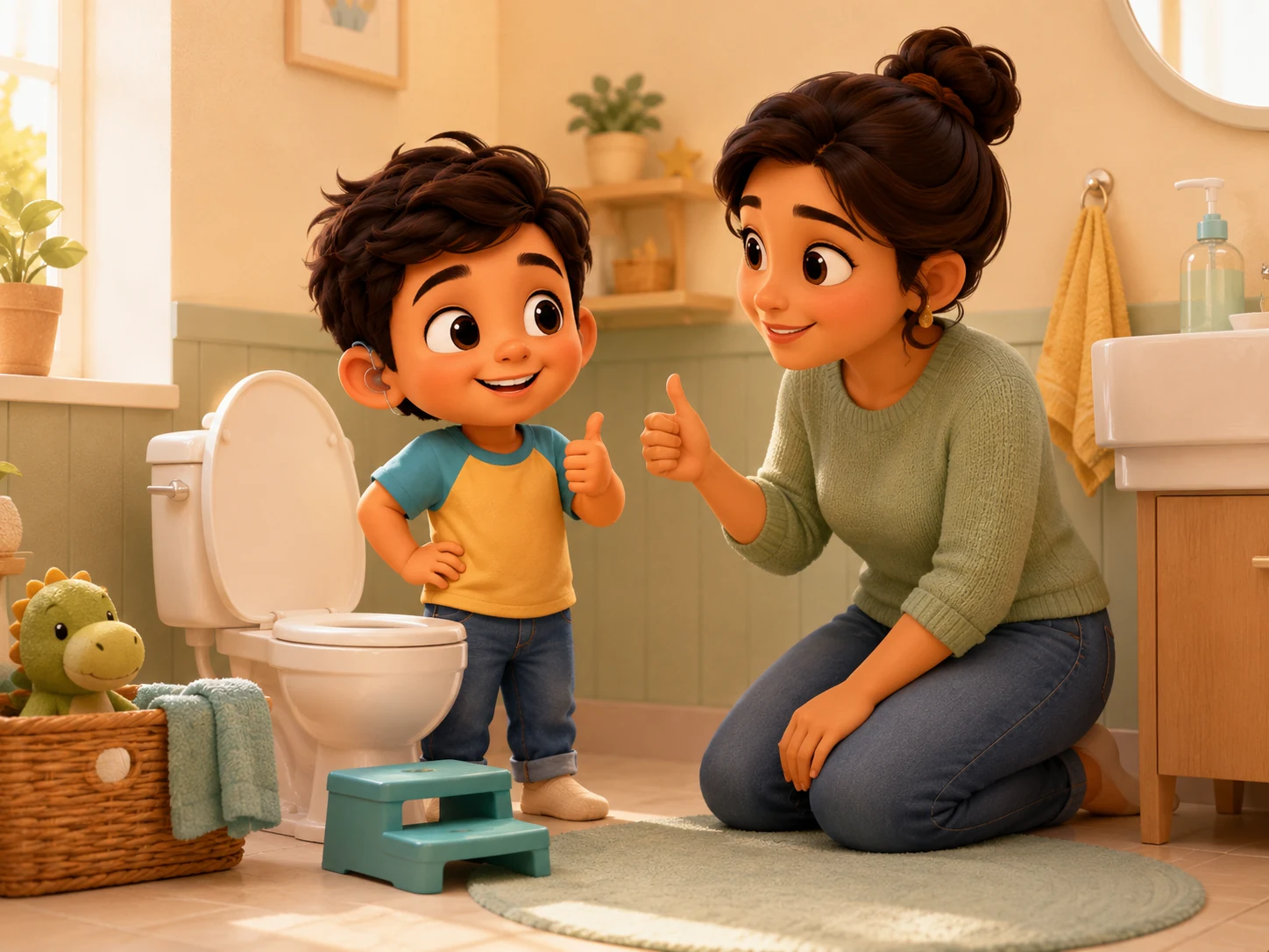 Ilustración de apoyo para empezar a ir al baño